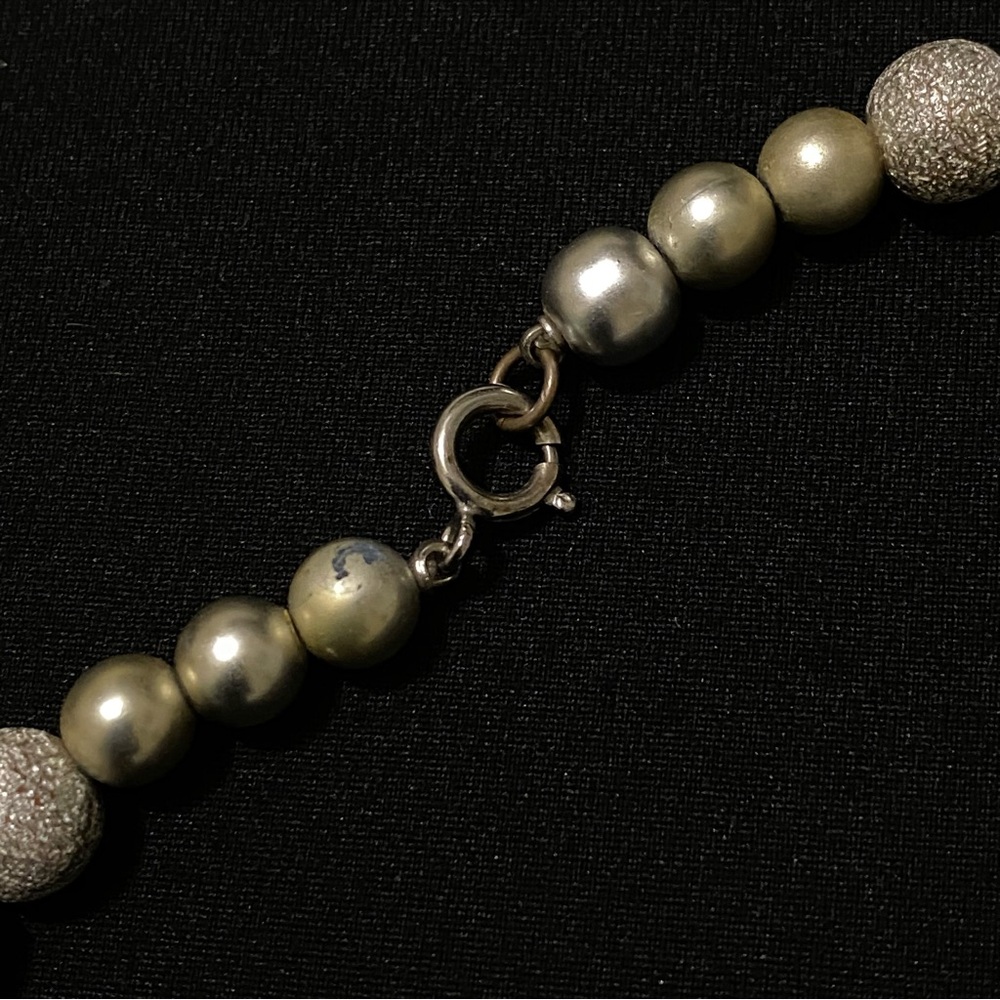 Classic Silver-Tone Bead Necklace - Picture 3 of 4